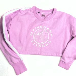 Gymshark cropped length oversized ribbed neck washed lavender color M A040723